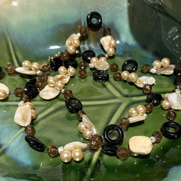 Vintage Cookie Lee Beaded Necklace Baroque Pearls 34” - Picture 2 of 4